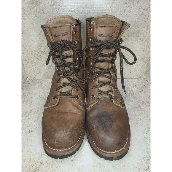 Ad Tec Work Boots Mens Sz 7M Brown Oil Tanned Leather Water Resistant 1427 Shoes - Picture 2 of 15